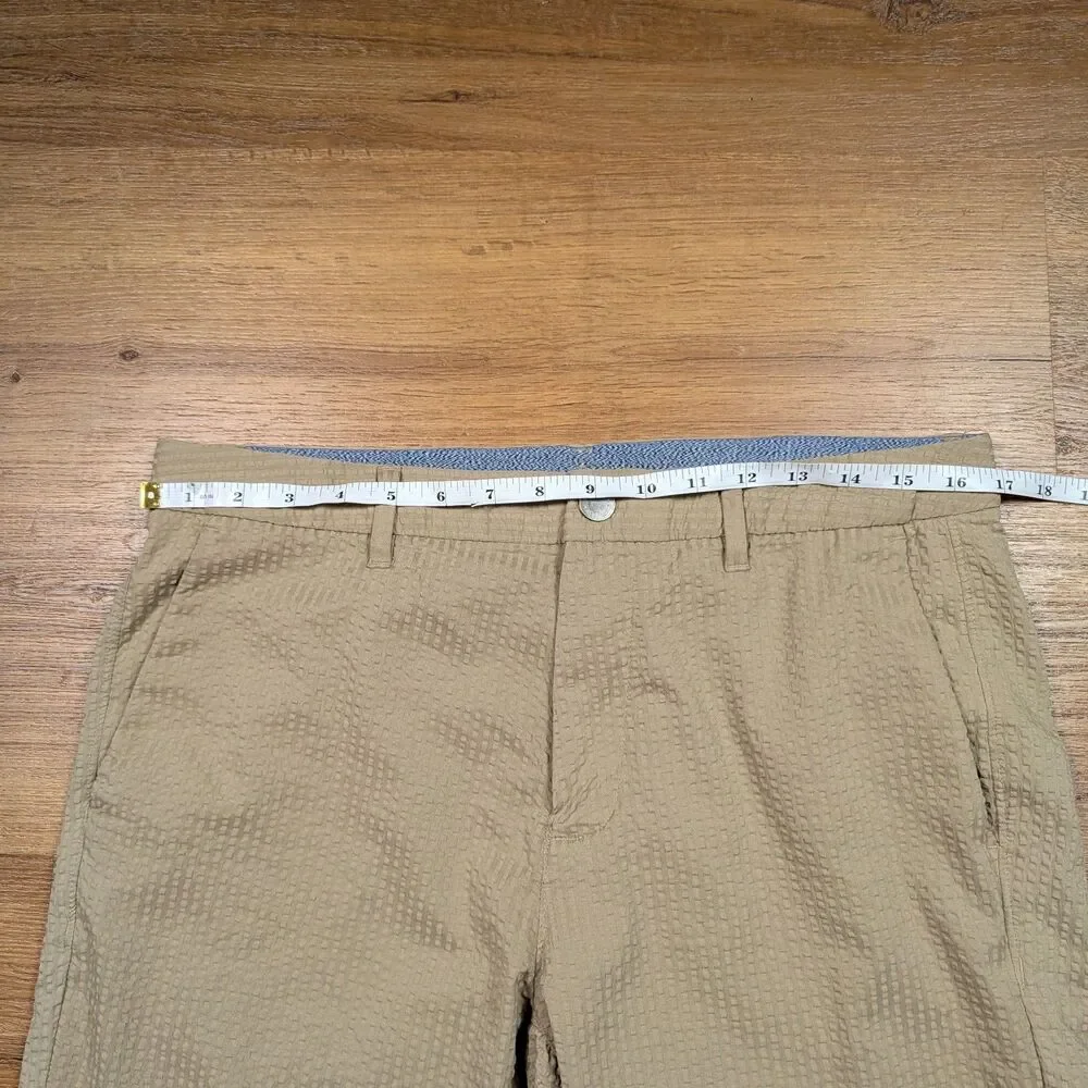 Bonobos Golf Seersucker Chino Pants Mens 32x34 Beige Slim Fit Lightweight